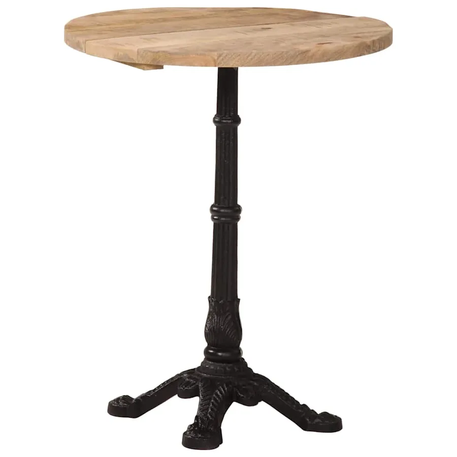 Table de bistro Ø60x76 cm Bois de manguier brut