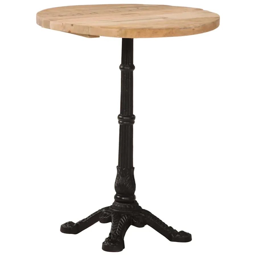 Table de bistro Ø60x76 cm Bois de manguier brut - 2