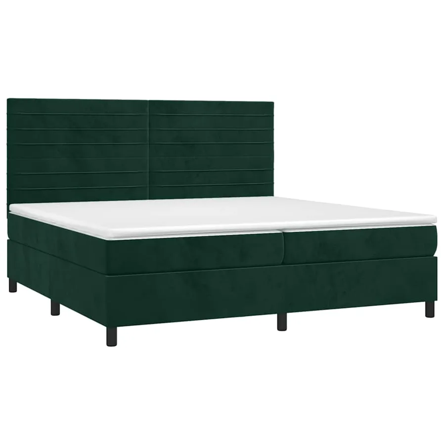 Sommier à lattes de lit avec matelas LED Vert foncé 200x200 cm - 3