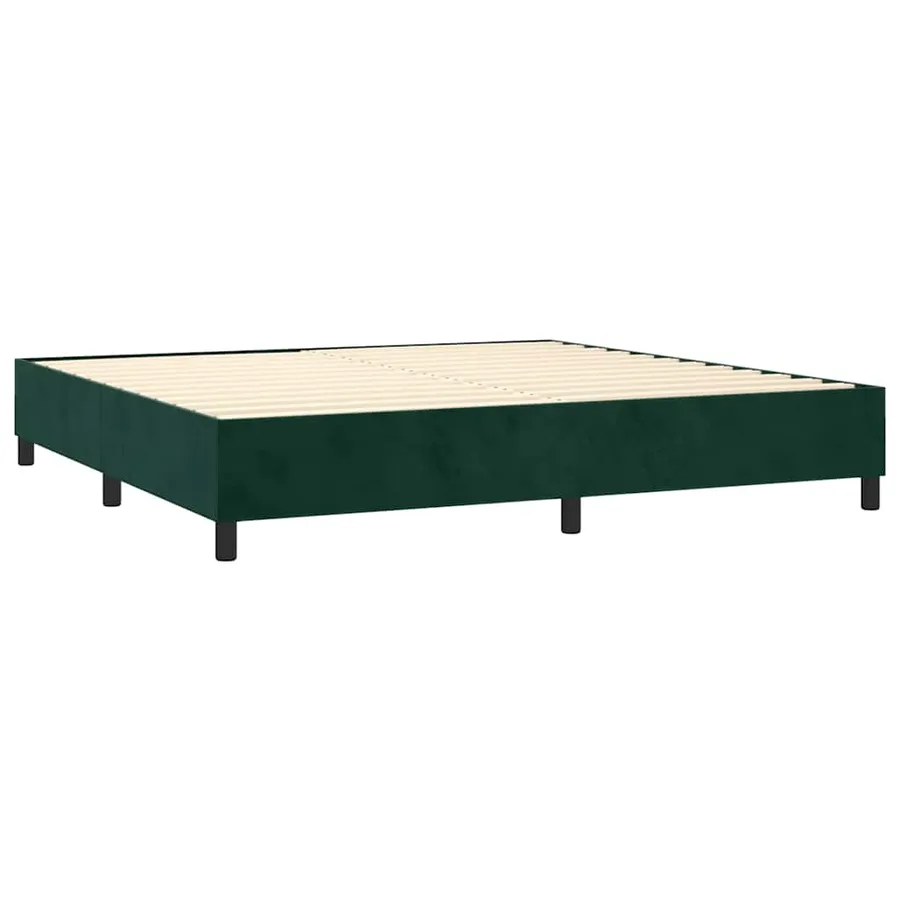 Sommier à lattes de lit avec matelas LED Vert foncé 200x200 cm - 5