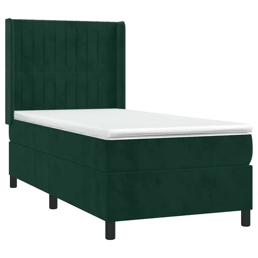 Sommier à lattes de lit matelas LED Vert foncé 90x200cm Velours - 4