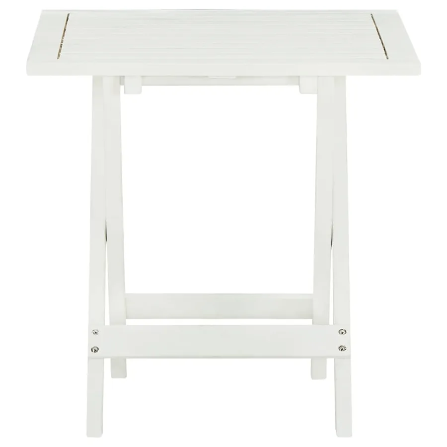 Table de bistro Blanc 46x46x47 cm Bois d'acacia massif - 2