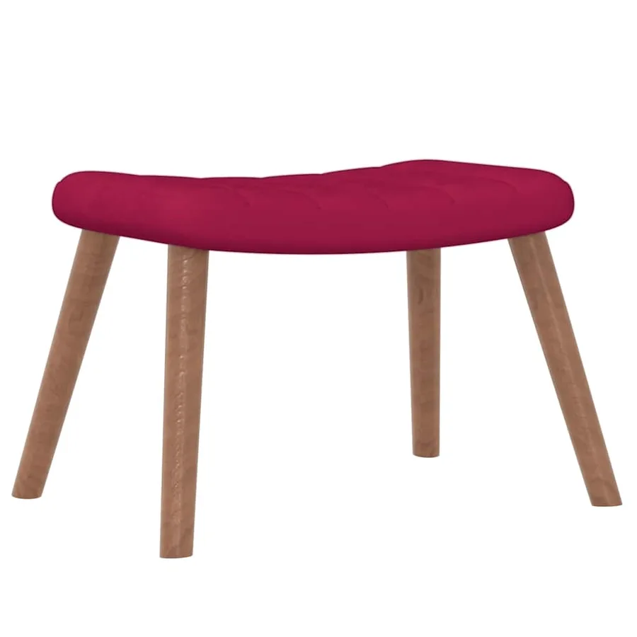 Chaise de relaxation avec repose-pied Rouge bordeaux Velours - 7