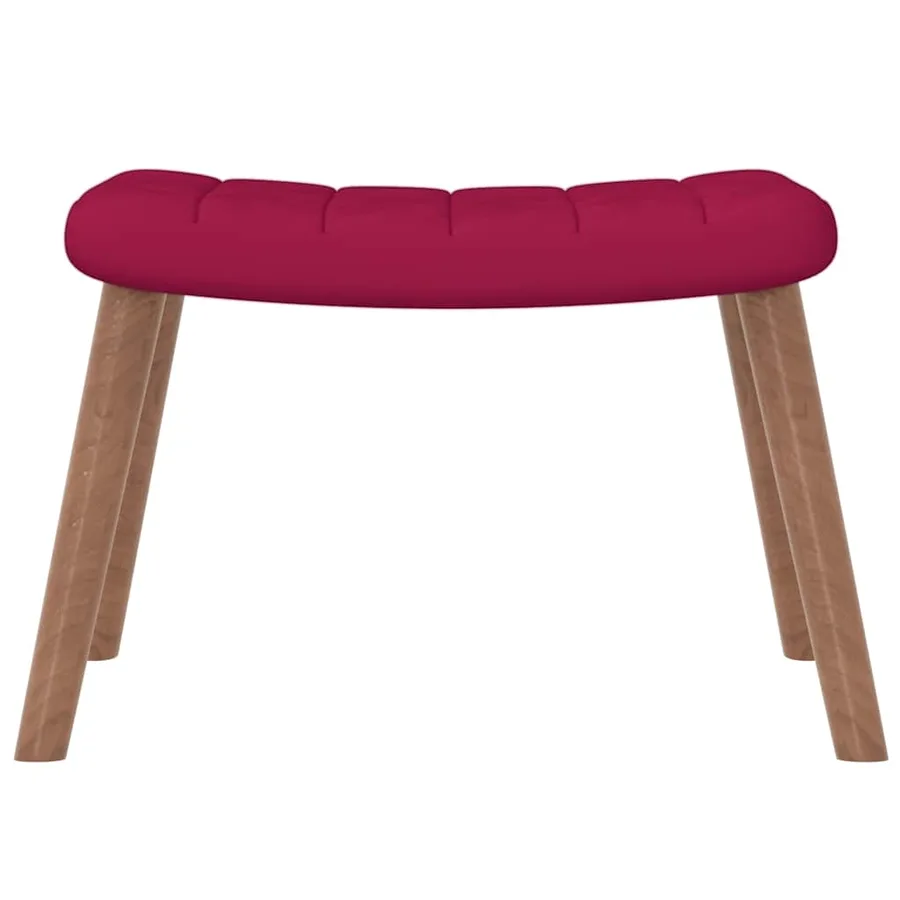 Chaise de relaxation avec repose-pied Rouge bordeaux Velours - 8