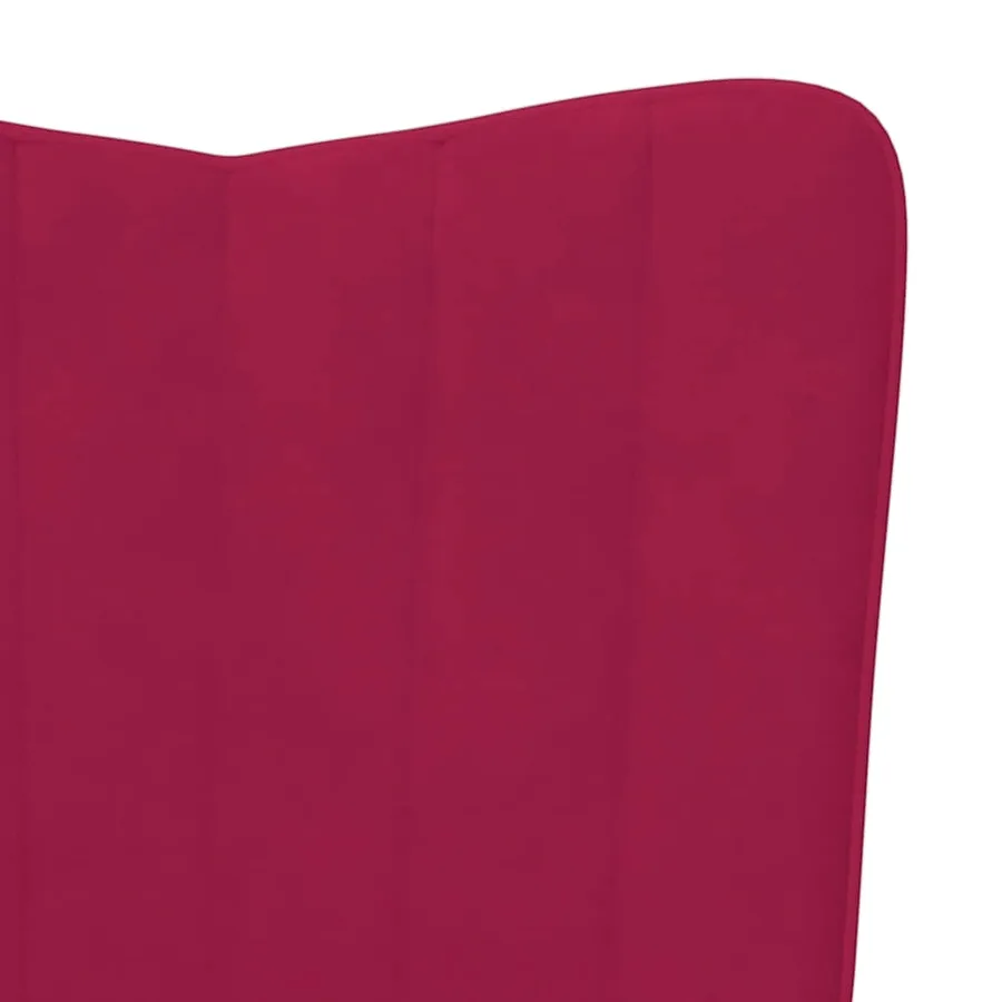 Chaise de relaxation avec repose-pied Rouge bordeaux Velours - 9