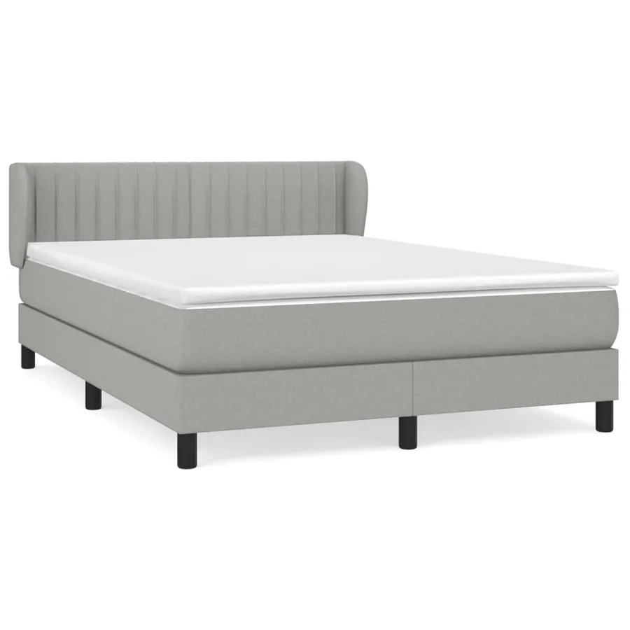 Sommier à lattes de lit avec matelas Gris clair 140x190cm Tissu - 2