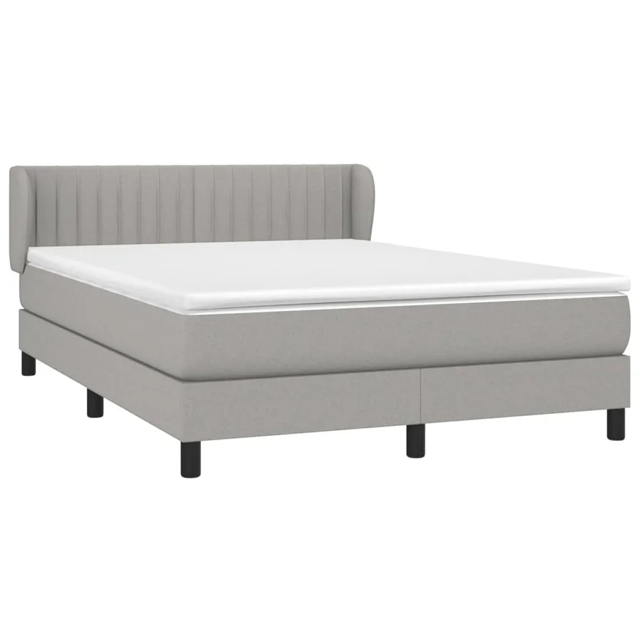 Sommier à lattes de lit avec matelas Gris clair 140x190cm Tissu - 3