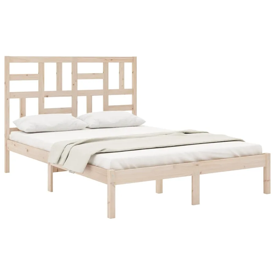 Cadre de lit sans matelas bois massif 140x200 cm - 3