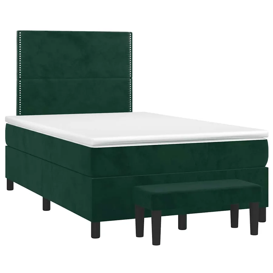 Sommier à lattes de lit avec matelas Vert foncé 100x200 cm - 3