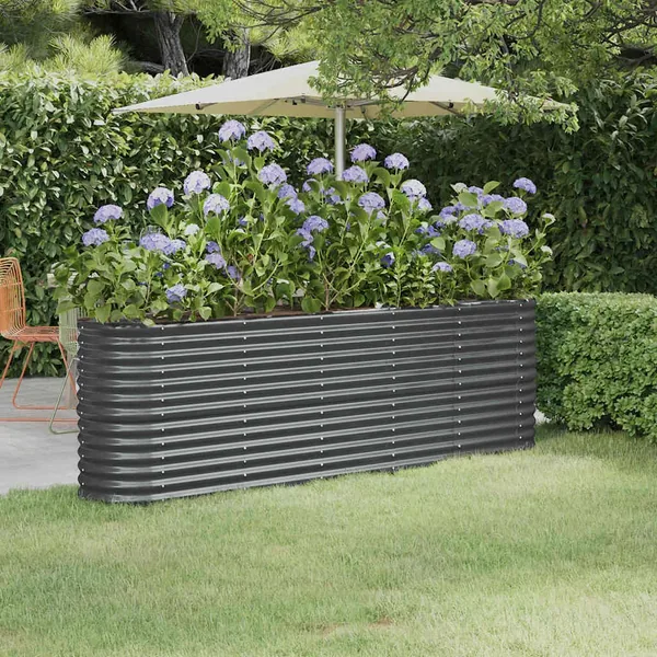 Lit surélevé de jardin Acier galvanisé Anthracite