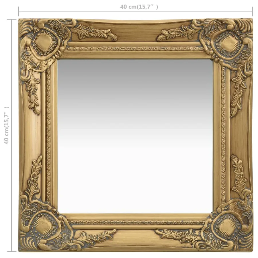 Miroir mural style baroque 40x40 cm Doré - 5