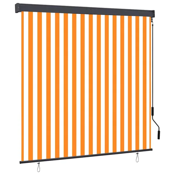 Store roulant d'extérieur 160x250 cm Blanc et orange
