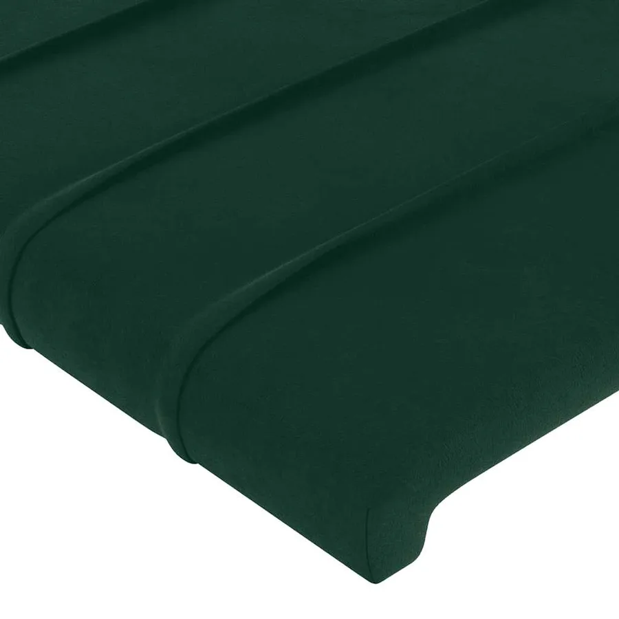 Cadre de lit sans matelas vert foncé velours - 10