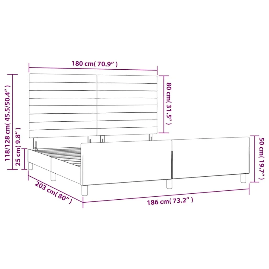 Cadre de lit sans matelas vert foncé velours - 12