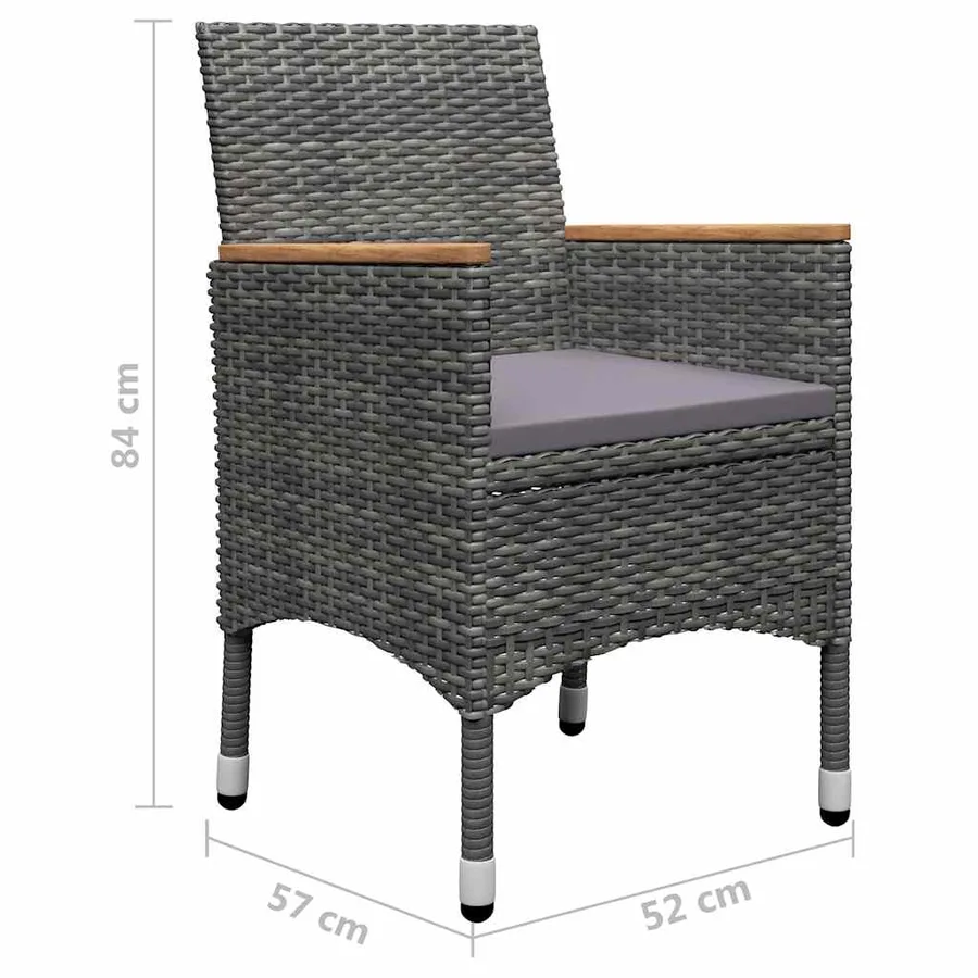 Ensemble à manger de jardin 11 pcs Gris - 14
