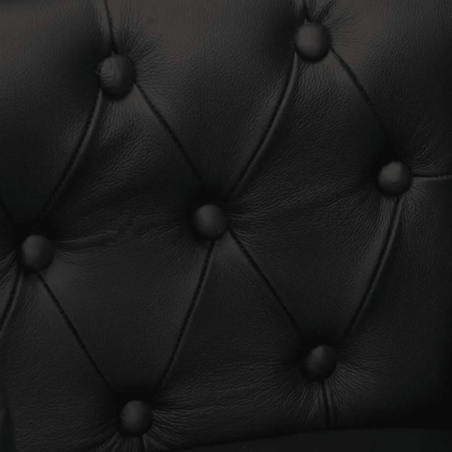 Fauteuil Noir Cuir véritable - 7