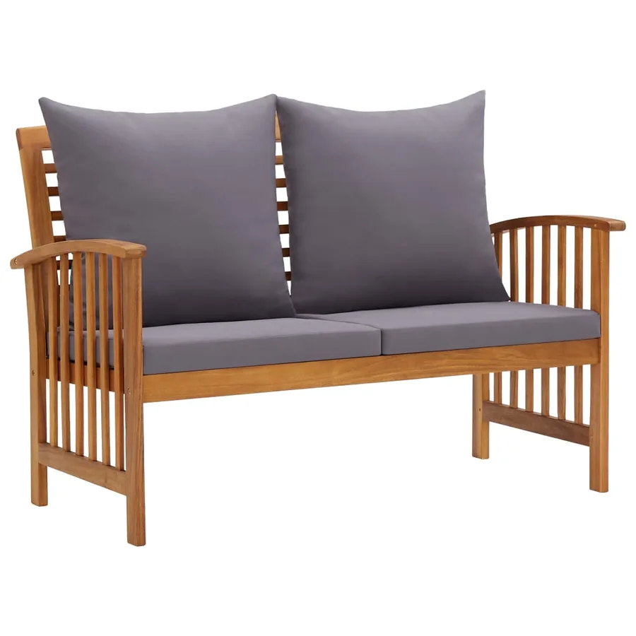 Salon de jardin 4 pcs avec coussins Bois d'acacia solide - 4