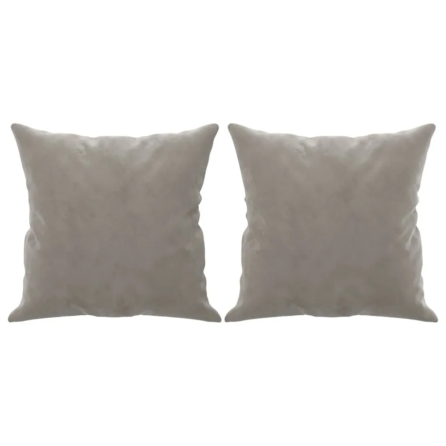 Canapé 2 places oreillers et coussins Gris clair 120 cm Velours - 5