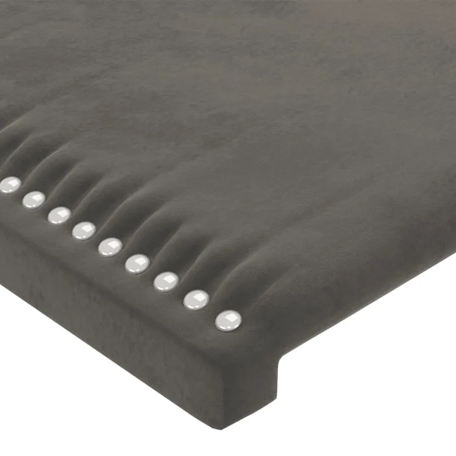 Cadre de lit sans matelas gris foncé velours - 10