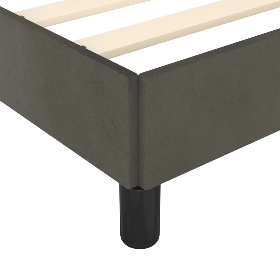 Cadre de lit sans matelas gris foncé velours - 8