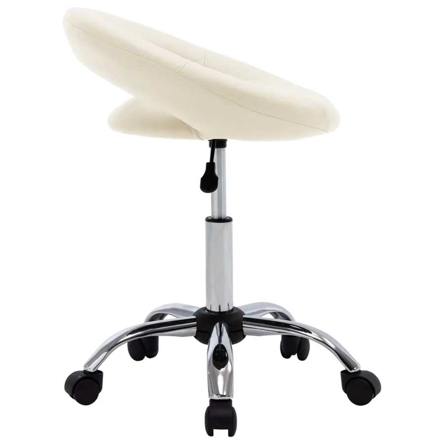 Chaise de salle à manger pivotante Crème Similicuir - 3
