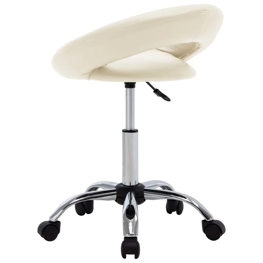 Chaise de salle à manger pivotante Crème Similicuir - 4