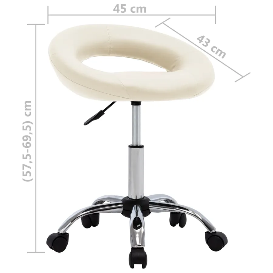 Chaise de salle à manger pivotante Crème Similicuir - 7