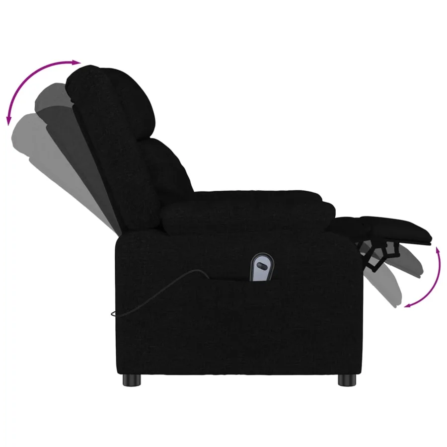 Fauteuil inclinable électrique Noir Tissu - 7