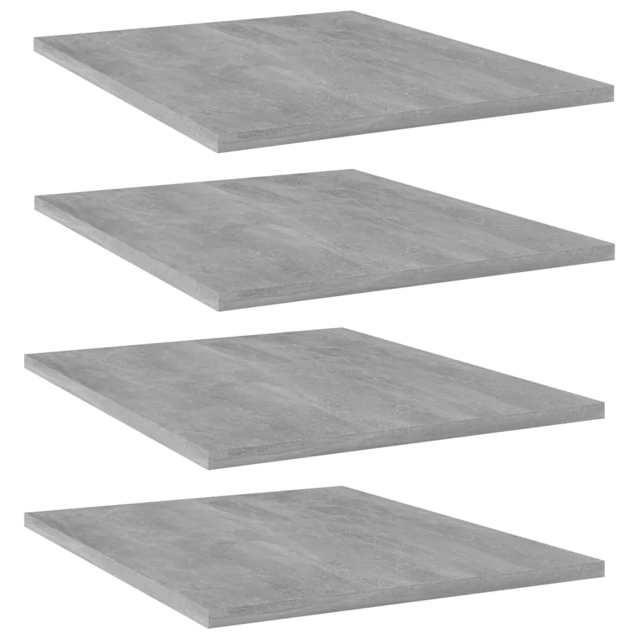 Panneaux de bibliothèque 4 pcs gris béton bois d’ingénierie