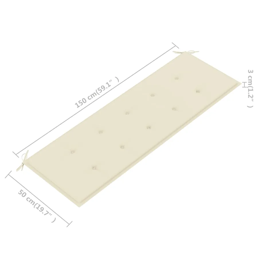 Banc de jardin 3 places avec coussin 150 cm Bois d'eucalyptus - 10