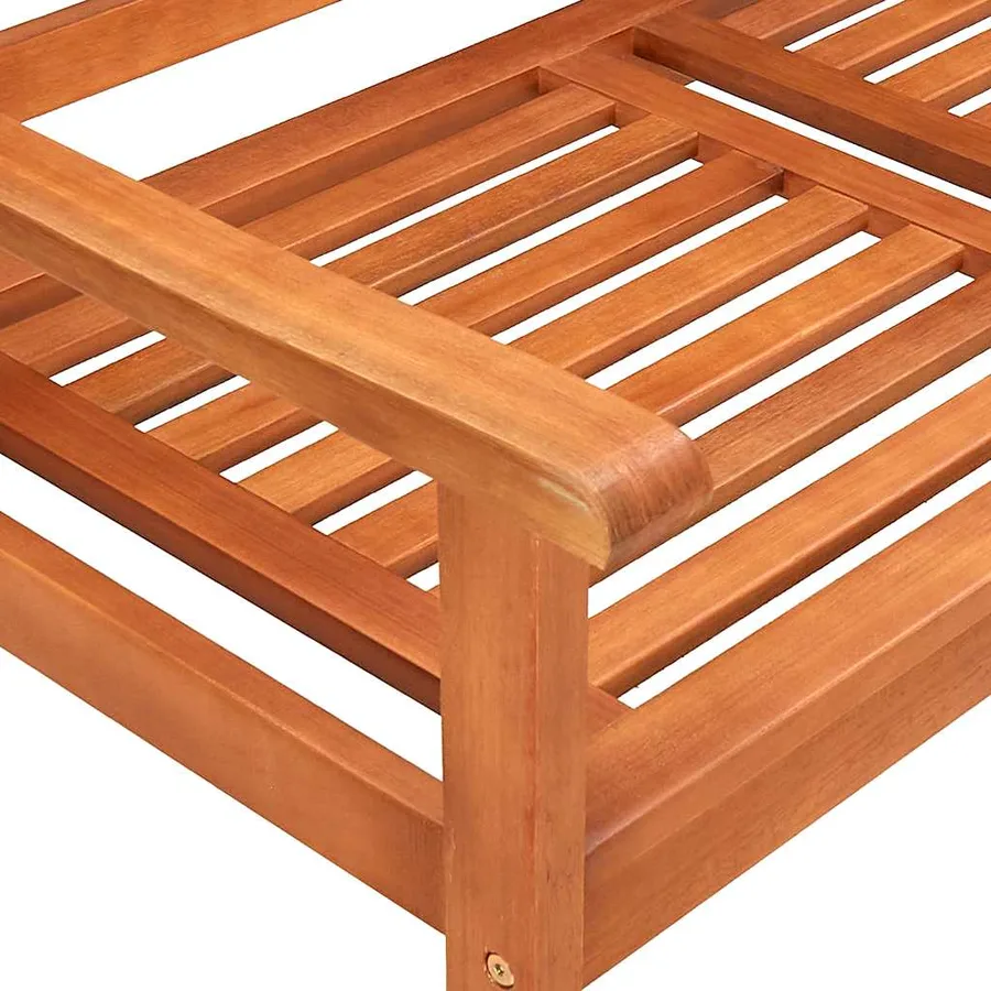 Banc de jardin 3 places avec coussin 150 cm Bois d'eucalyptus - 6