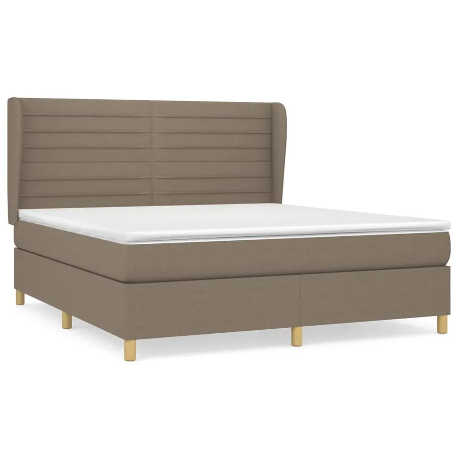 Sommier à lattes de lit avec matelas Taupe 160x200 cm Tissu - 2