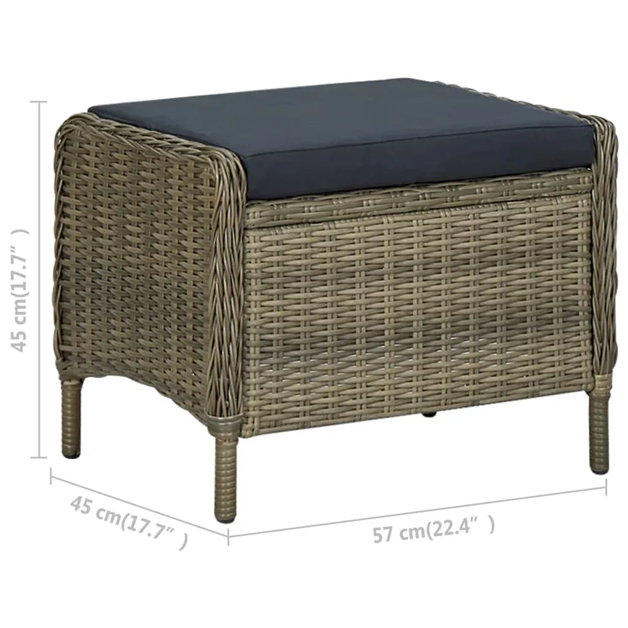 Ensemble à manger de jardin 5 pcs Marron - 19