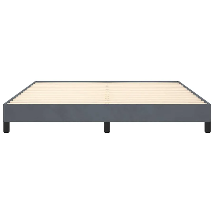 Cadre de lit gris foncé 193x203 cm velours - 6