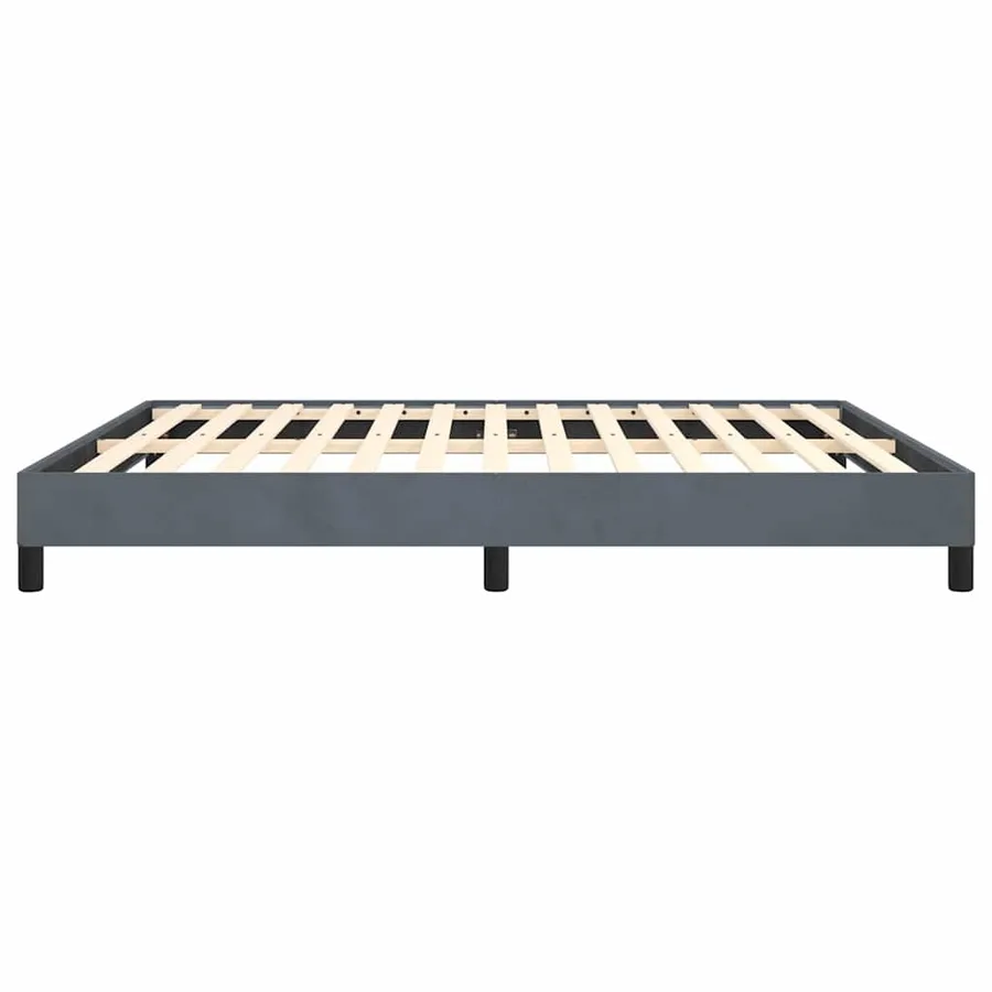 Cadre de lit gris foncé 193x203 cm velours - 7