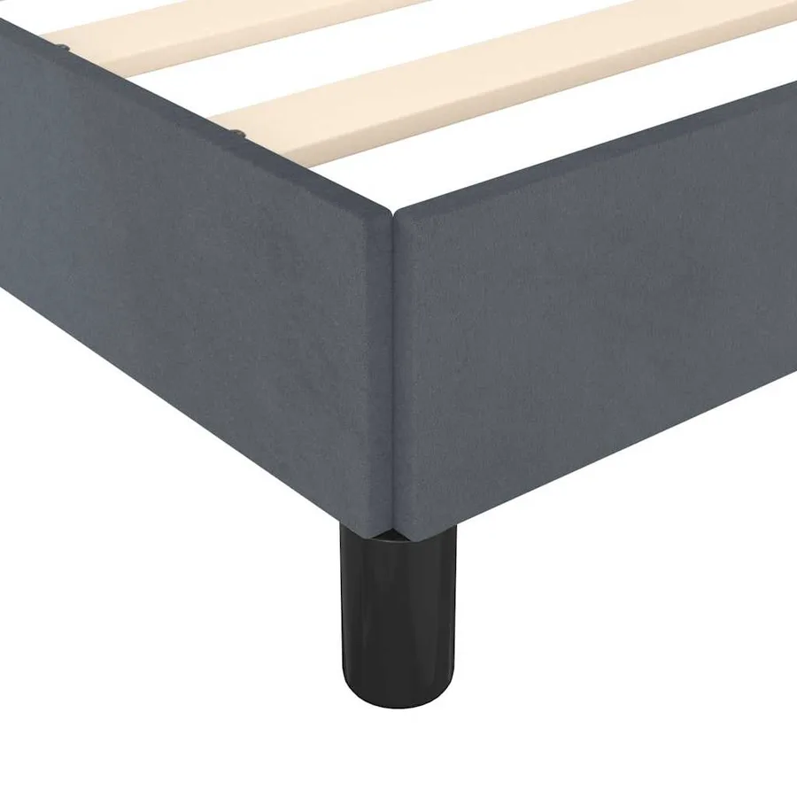 Cadre de lit gris foncé 193x203 cm velours - 8