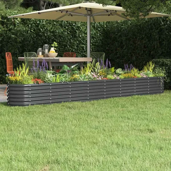 Lit surélevé de jardin Acier galvanisé Anthracite