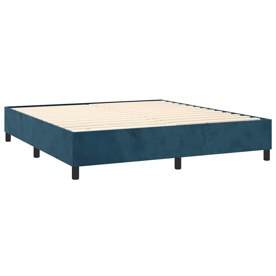 Sommier à lattes de lit et matelas Bleu foncé 160x200cm Velours - 4