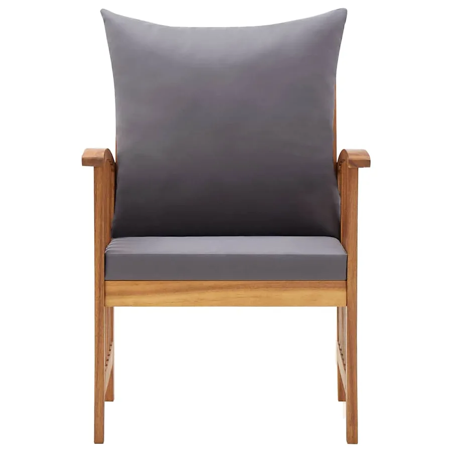 Chaises de jardin avec coussins lot de 2 Bois d'acacia massif - 5