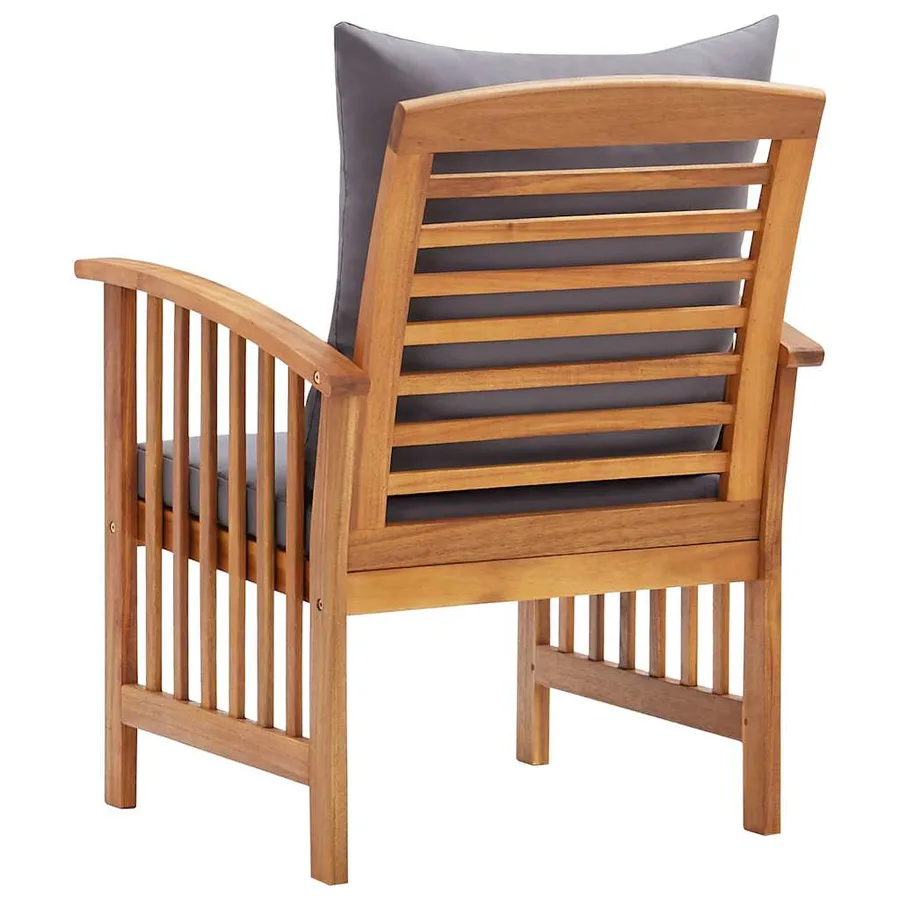 Chaises de jardin avec coussins lot de 2 Bois d'acacia massif - 7
