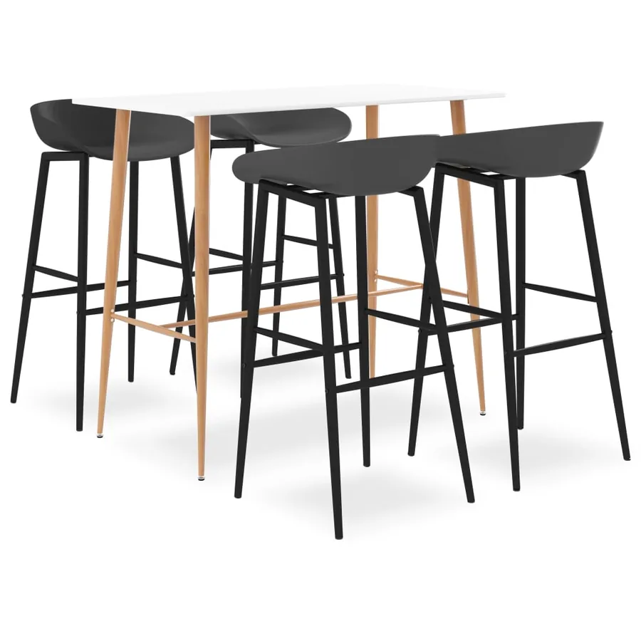 Ensemble de bar 5 pcs Blanc et gris