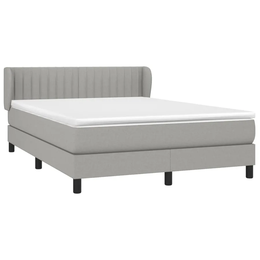 Sommier à lattes de lit avec matelas Gris clair 140x200cm Tissu - 3
