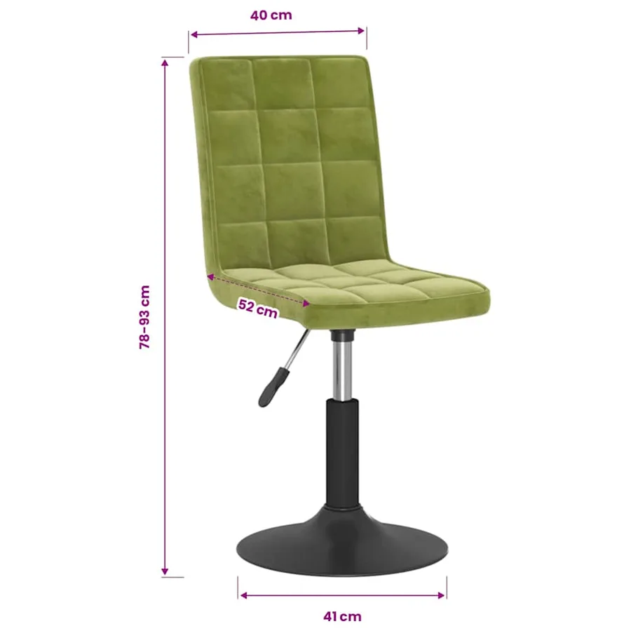 Chaises pivotantes à manger lot de 4 vert clair velours - 10