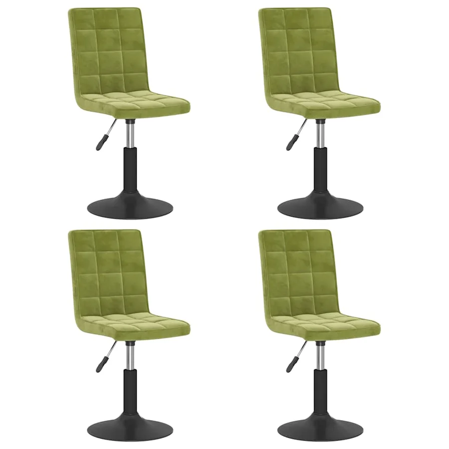 Chaises pivotantes à manger lot de 4 vert clair velours - 2