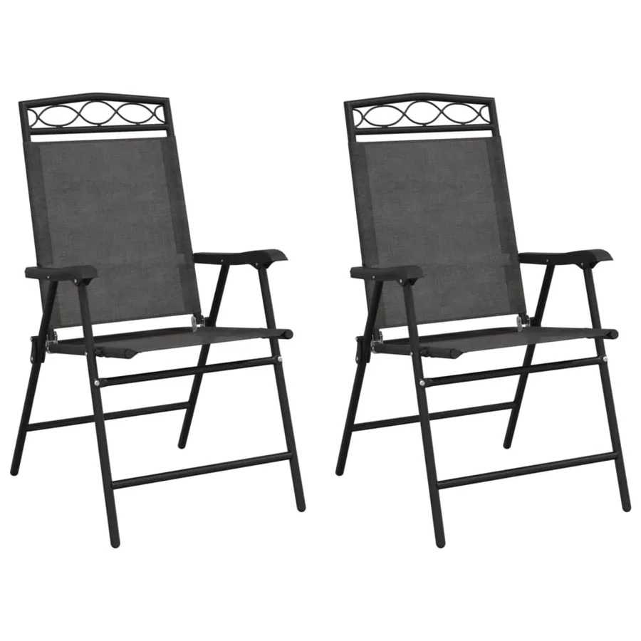 Chaises de jardin pliables lot de 2 en acier et textilène - 2