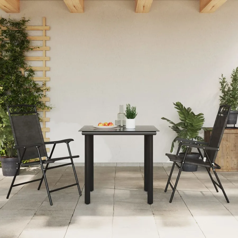 Chaises de jardin pliables lot de 2 en acier et textilène - 3