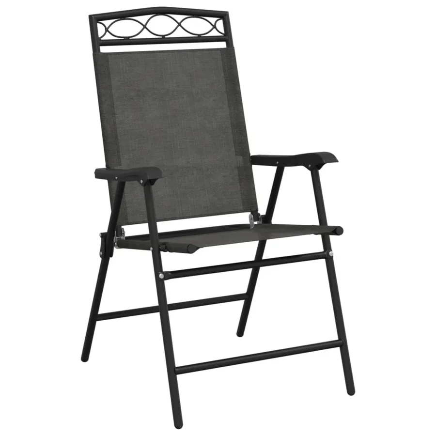 Chaises de jardin pliables lot de 2 en acier et textilène - 4