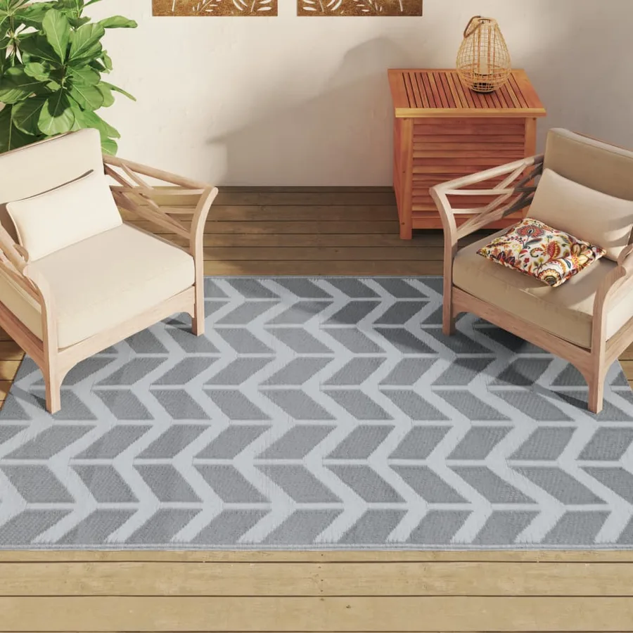 Tapis d'extérieur ARAKIL gris 140 x 200 cm PP - 3