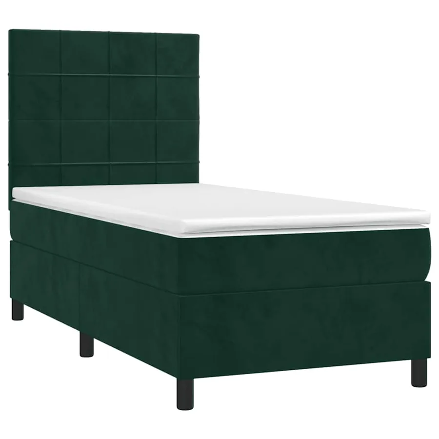 Sommier à lattes de lit avec matelas Vert foncé 100x200 cm - 3