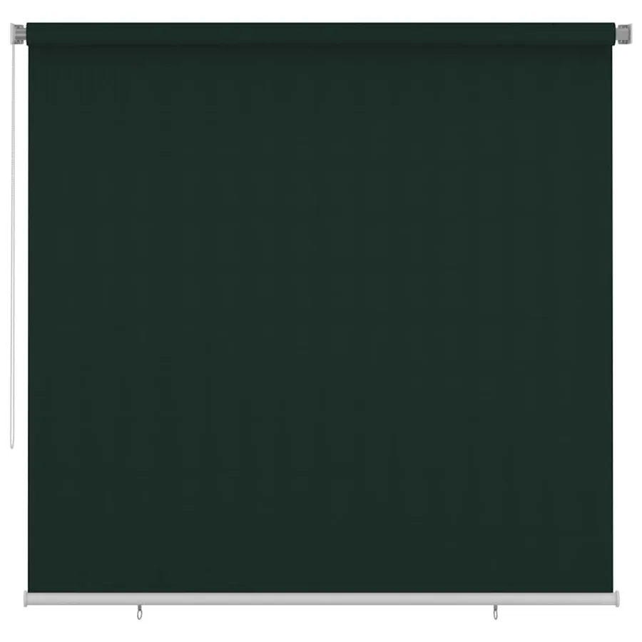 Store roulant d'extérieur 245 (l) x 230 (H) cm vert foncé HDPE